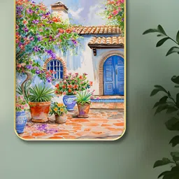 Livin'luxe Blue & White Wooden House Painting Wall Art-image-58
