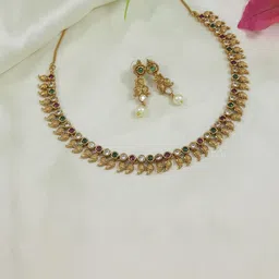 SGA FASHION Gold-Plated American Diamond-Studded Jewellery Set-image-64