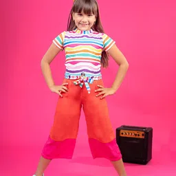 Tiny Girl Girls Striped Short Sleeves Top With Palazzo-image-80