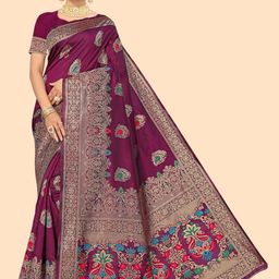 Suha Ethnic Motifs Zari Art Silk Heavy Work Banarasi Saree-picture-16
