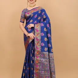 NIWAA Woven Design Zari Pure Silk Kanjeevaram Saree-picture-38