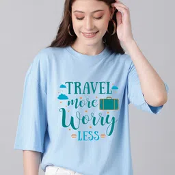 Kotty Cotton Typography Printed Drop-Shoulder Sleeves Oversized T-shirt-image-30