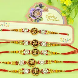 NAVJAI Set Of 5 Beaded Rakhi-52