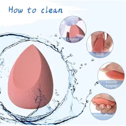 RANORE Set Of 4 Makeup Beauty Blender Sponge with Case -Orange-Colored-Maroon-Mauve-Beige image 5