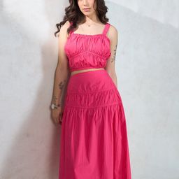 Virgio Pure Cotton Flared Maxi Skirts-image-28