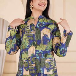 FCV Women Floral Printed Reversible Festive Cotton Tailored Jacket-picture-36