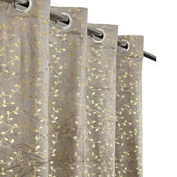 Myntra Elegant Homes Grey Velvet Window Curtain-picture-7