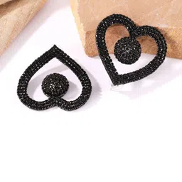 StyleCast Cubic Zirconia Studded Heart Shaped Drop Earrings-picture-28