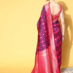 Anouk Rustic Zari Silk Blend Dharmavaram Saree image 3