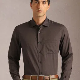 Louis Philippe Men Floral Printed Spread Collar Cotton Formal Shirt-image-37