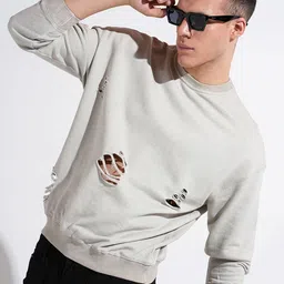 SHOWOFFFF Men Round Neck Ribbed Sweatshirt-picture-26