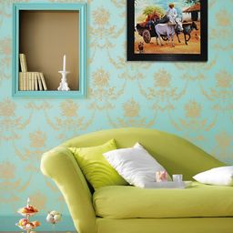 Chaque Decor Blue & Orange Religious Wooden Wall Art-image-61