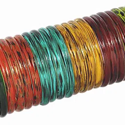 ZULKA Set Of 24 Textured Pattern Design Glossy Finished Kada Bangles image 3