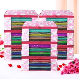 Aura Pink & White 9 Pieces Foldable Multi-Utility Organisers-22