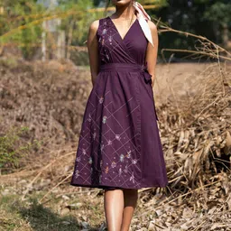 OKHAI Italian Passion Hand Embroidered Mirror Work Dress-picture-29