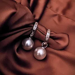 RaasRani Stainless Steel Gold-Plated Pearls Beaded Circular Hoop Earrings-56