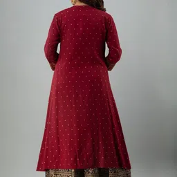Jaipurite Geometric Printed Layered Top With Skirt & Shrug-picture-4