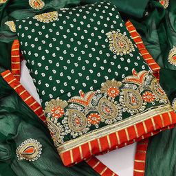 HERE&NOW Paisley Embroidered Beads and Stones Unstitched Dress Material-image-49