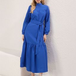 Trendyol Women High Neck Maxi Fit & Flare Dress-image-42