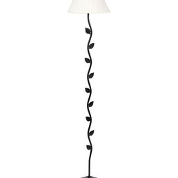 Devansh Off White & Black Pleated Leaf Floor Lamp-32