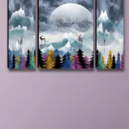 Myntra Elegant Homes White & Grey 3 Pieces Moon Wall Art-25