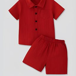Ocvito Red Pure Cotton Co-Ords-image-31