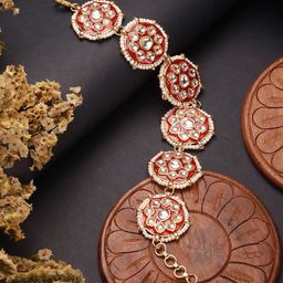 Jazz and Sizzle Gold-Plated Kundan Studded Matha Patti-picture-30