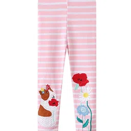 LULU & SKY Infant Girls Striped Applique Mid-Rise Ankle-Length Leggings-image-19