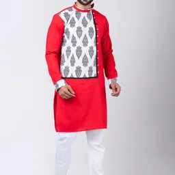Rainbow Cloths Men Ethnic Motifs Thread Work Kurta-picture-52