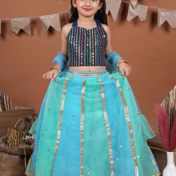 BAESD Girls Embroidered Sequinned Ready to Wear Net Lehenga & Blouse With Dupatta-picture-25
