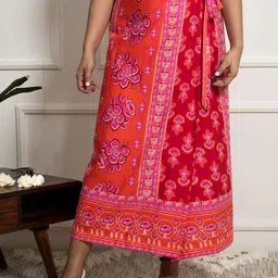 Label Tanvee Printed Wrap Flared Skirt-image-41
