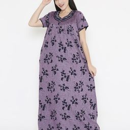 NIGHTSPREE Floral Printed Maxi Nightdress-image-47