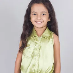 Tangerine Closet Satin Shirt Style Top-image-45
