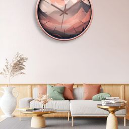 OLIVE TREE Copper-Toned & Pink Printed Contemporary Wall Clock-14