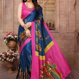 KALINI Ethnic Motifs Printed Saree With Blouse Piece-picture-6