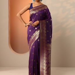 Libas Ethnic Motifs Woven Design Zari Banarasi Saree-picture-5