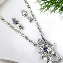 BMINO Women Silver Jewellery Set-image-71