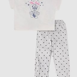 GAP Girls Mickey Mouse Character-Based Graphic Printed Round Neck Clothing Set-picture-21