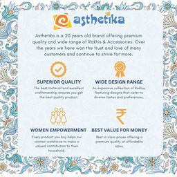 Asthetika Set Of 4 Artificial Beaded Om Thread Rakhis With Roli Chawal image 2