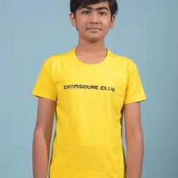 Crimsoune Club Boys Typography Printed Round Neck Slim Fit Cotton T-shirt-image-94