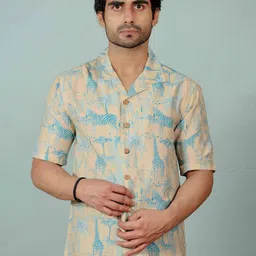 Shortscape Men Standard Fit Cuban Collar Conversational Printed Casual Shirt-picture-41