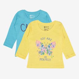 Bodycare Girls Pack Of 2 Floral Printed Round Neck Cotton T-shirts-image-23