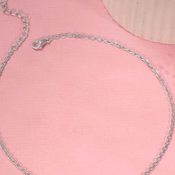 GIVA Rhodium-Plated Anklet-0