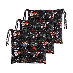 YK 3-Pcs Black & Red Disney Printed Square Chair Pads-image-12