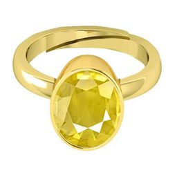 VISHVMA Gold-Plated Sapphire Gemstone Studded Finger Ring-picture-2