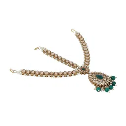 Anouk Gold-Plated Artificial Stones Studded and Beaded Matha Patti image 2