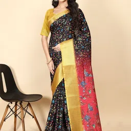 J 6 DESIGNER Ethnic Motifs Printed Saree With Blouse Piece-picture-16