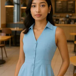 all about you Women Shirt Collar Cotton Peplum Top-image-59