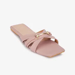 DressBerry Women Striped Open Toe Flats-image-6