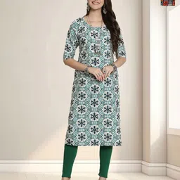 HERE&NOW Women Pack OF 2 Ethnic Motifs Printed Crepe Kurta-image-20